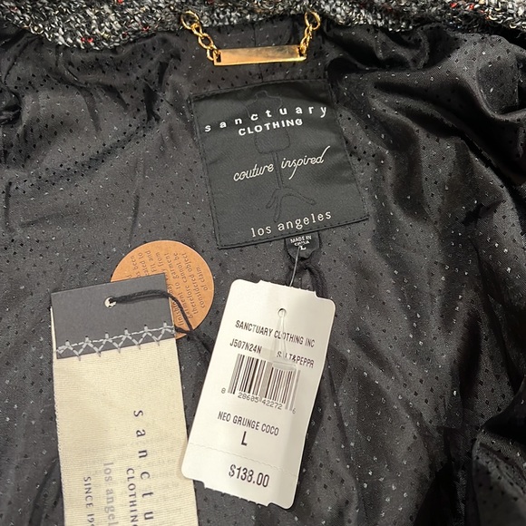 NWT Sanctuary Tweed Salt and Pepper Blazer - Size Large - Picture 6 of 8